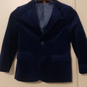 Boys velvet dark cobalt blazer